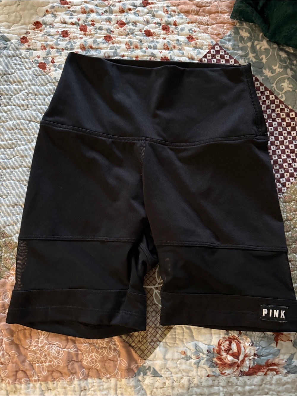 PINK Victoria's Secret Black High-Rise Bike Shorts with Logo size XS
